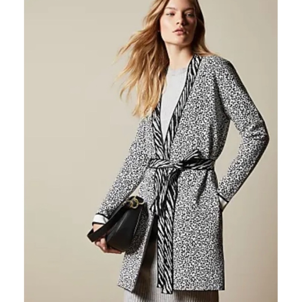 Ted Baker Lyyinda Jacquard Zebra Print Cardigan